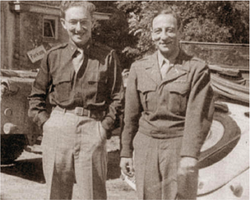 Dr. Fritz Kraemer with his protégé Henry Kissinger as soldiers of the 84th U.S. Infantry Division in Germany, 1945, fighting for the liberation of their former homeland